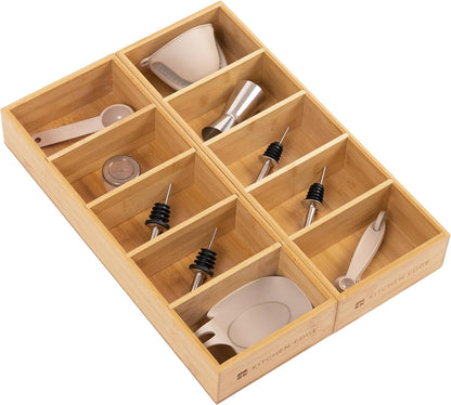 Premium Kitchen Utensils and Junk Drawer Organizer – Small 5-Compartment Design with 4 Removable