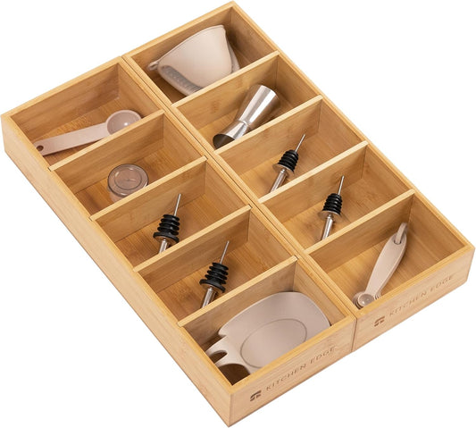 Premium Kitchen Utensils and Junk Drawer Organizer – Small 5-Compartment Design with 4 Removable
