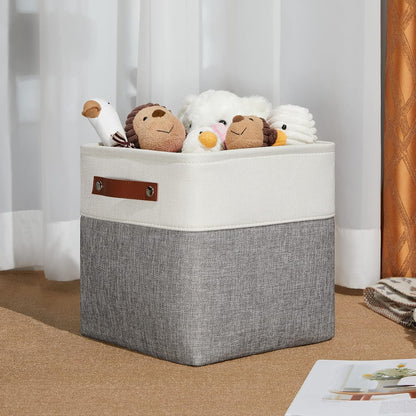 DULLEMELO 11 Inch Cube Storage Bins Fabric Storage Cubes 4 Pack Foldable Cube Storage Baskets for