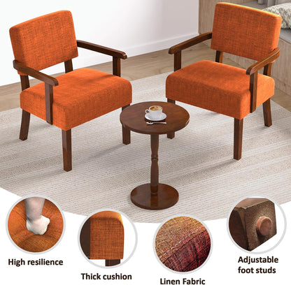 Accent Chair Set of 2 with Table, Living Room Chairs with Soft Seat and Armrests for Living Room
