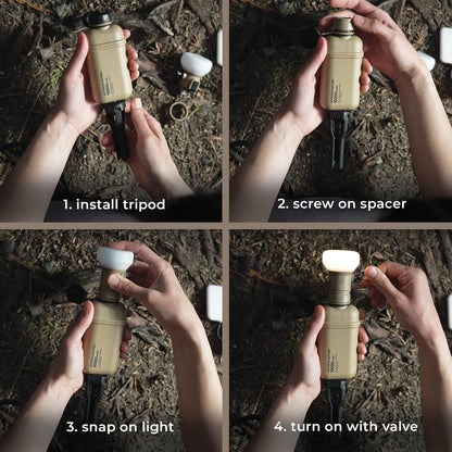 ELECOM NESTOUT Outdoor Camping LED Lantern w/ Mini Tripod, Dimmable USB Powered Soft LED Light