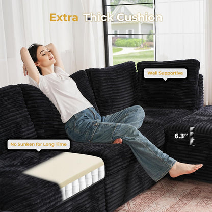 HOOOWOOO Modular Sectional Sofa,5 Pieces Sectional Couches for Living Room,131X66 L Shaped Cloud