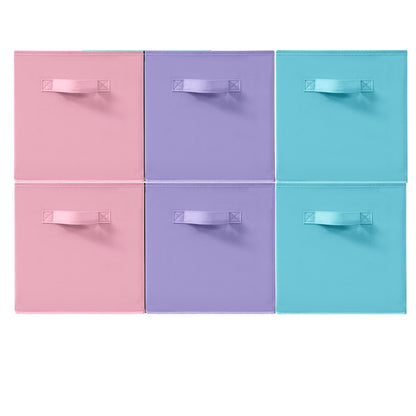 11x11 Storage Bins, Set of 6 Storage Cubes, Collapsible Cube Storage Box, Fabric Closet Organizers