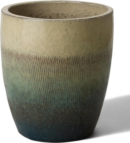 Emissary Home and Garden Bullet 11.5 in. Bayside Green Ceramic Round Planter (11.5 in. L x 11.5 in.
