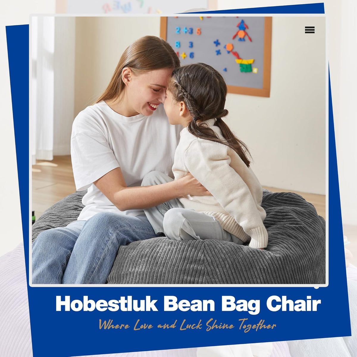 Hobestluk 4.5FT Bean Bag Chair Giant Bean Bag Chair with Filler Included Adult Bean Bag Chairs with