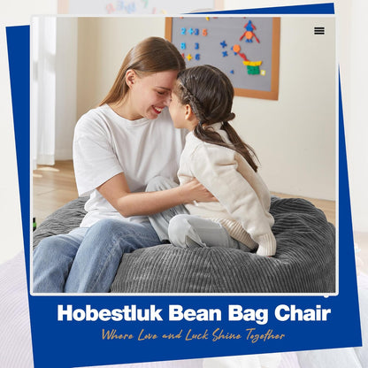 Hobestluk 4.5FT Bean Bag Chair Giant Bean Bag Chair with Filler Included Adult Bean Bag Chairs with
