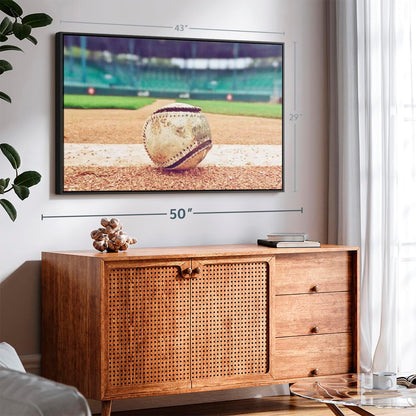 ElephantStock Baseball In Stadium Wall Art - Horizontal Framed Canvas - 1-Piece Living Room Wall