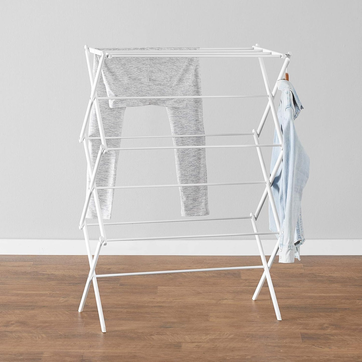 Amazon Basics Foldable Portable Laundry Rack for Air Drying Clothing, Indoor Outdoor Use - 14.5" D