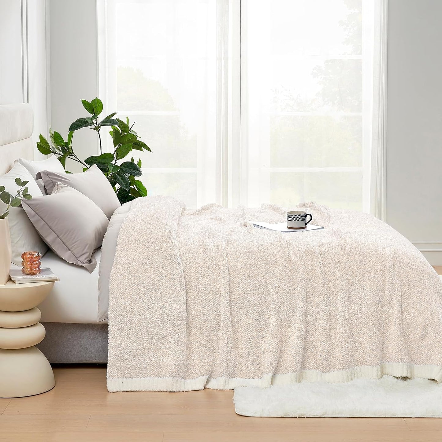 Snuggle Sac Queen Size Oversized Super Soft Bed Blanket - Warm & Cozy Knit Fuzzy Microfiber