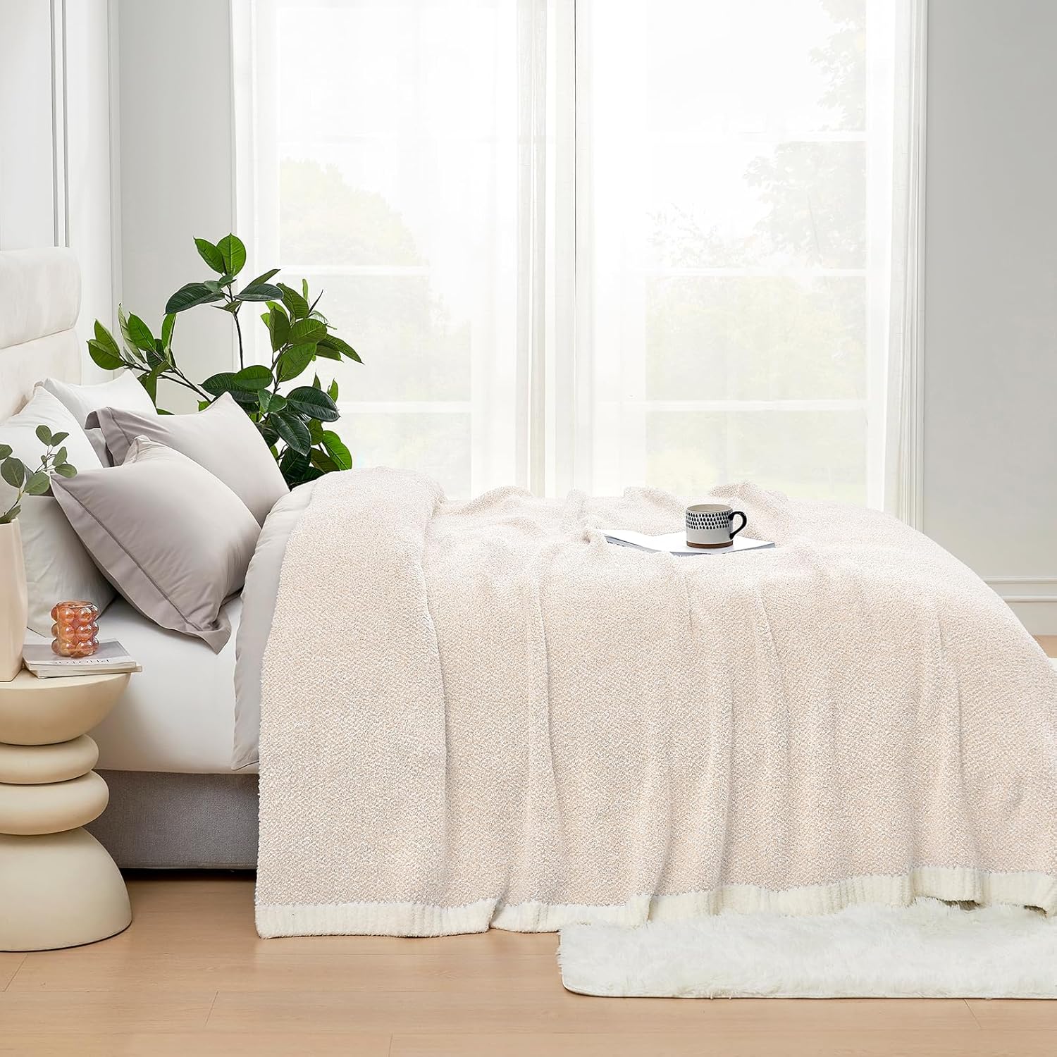Snuggle Sac Queen Size Oversized Super Soft Bed Blanket - Warm & Cozy Knit Fuzzy Microfiber