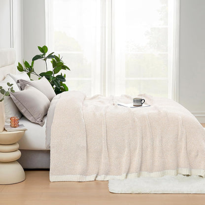 Snuggle Sac Queen Size Oversized Super Soft Bed Blanket - Warm & Cozy Knit Fuzzy Microfiber
