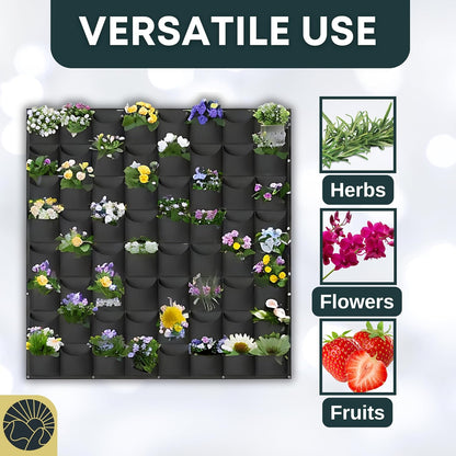 Vertical Wall Planter 64 Pockets Living Wall Garden