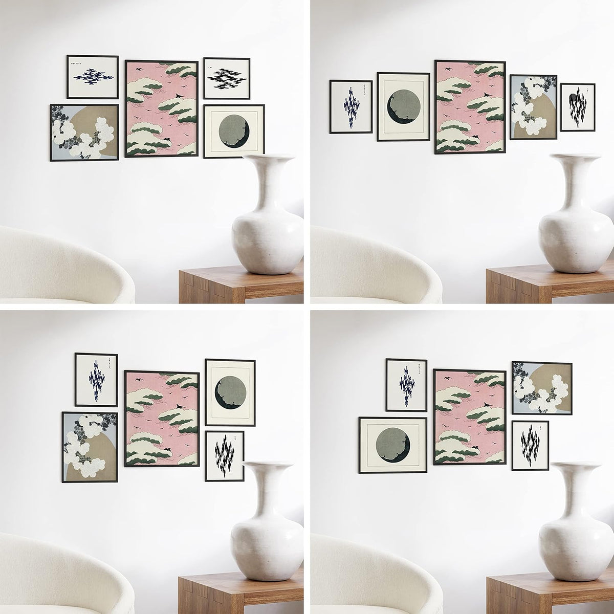 HAUS AND HUES Photo Gallery Wall Frame Set - Set of 5 Black Frames for Gallery Wall, Gallery Wall