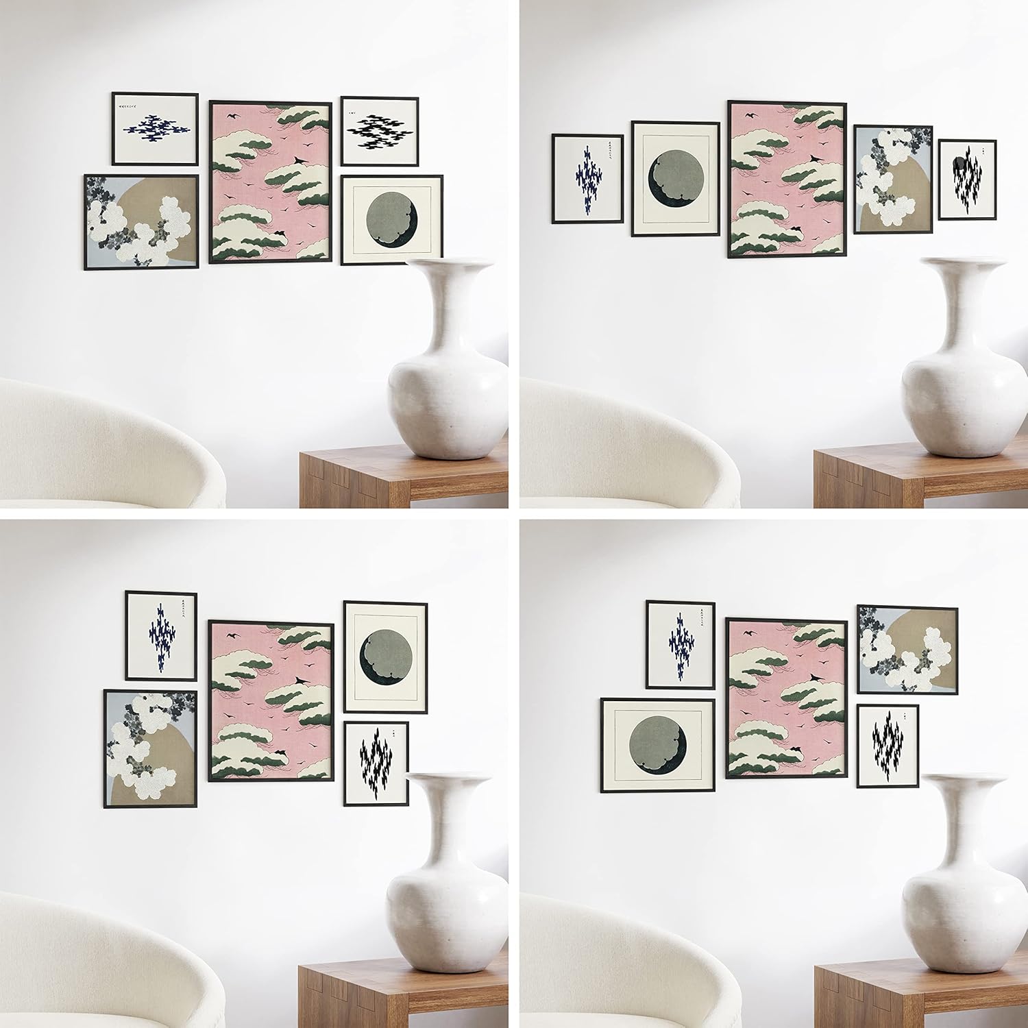 HAUS AND HUES Photo Gallery Wall Frame Set - Set of 5 Black Frames for Gallery Wall, Gallery Wall