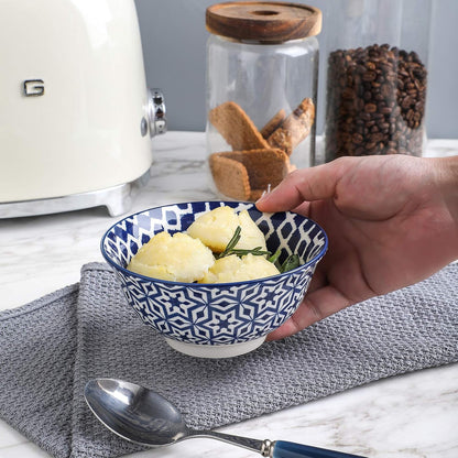 Selamica Porcelain 11oz Ice Cream Bowls Set of 6, Small Bowls, Ceramic bowls for Dessert, Ice