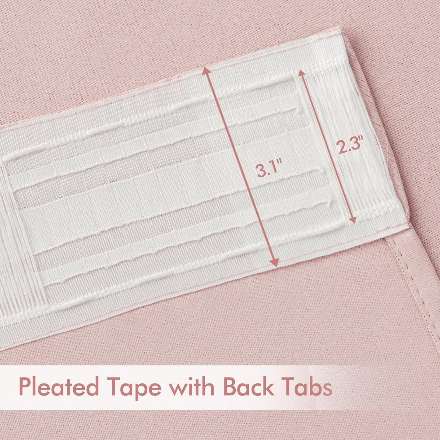 MIULEE Baby Pink Back Tab Blackout Curtains 108 Inch Long 2 Panels Set for Living Room Bedroom