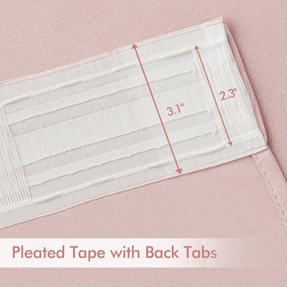 MIULEE Baby Pink Back Tab Blackout Curtains 108 Inch Long 2 Panels Set for Living Room Bedroom