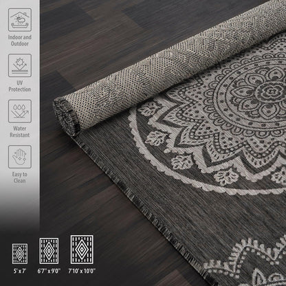 CAMILSON Outdoor Rug 6x9 Modern Area Rugs for Indoor and Outdoor Patios and Porches - Waterproof