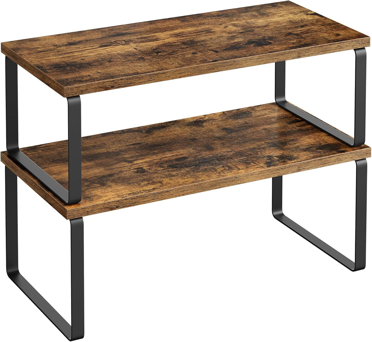 SONGMICS Cabinet Organizer Shelf, Set of 2 Kitchen Counter Shelves, Kitchen Storage, Spice Rack
