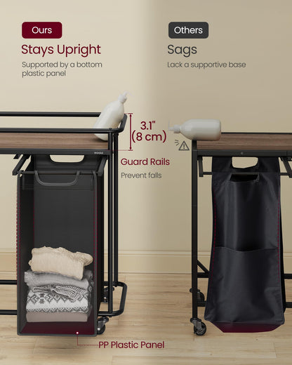 VASAGLE Laundry Sorter, Laundry Hamper with Wheels, 39.6 Gal. (150 L) Portable Rolling Cart Baskets