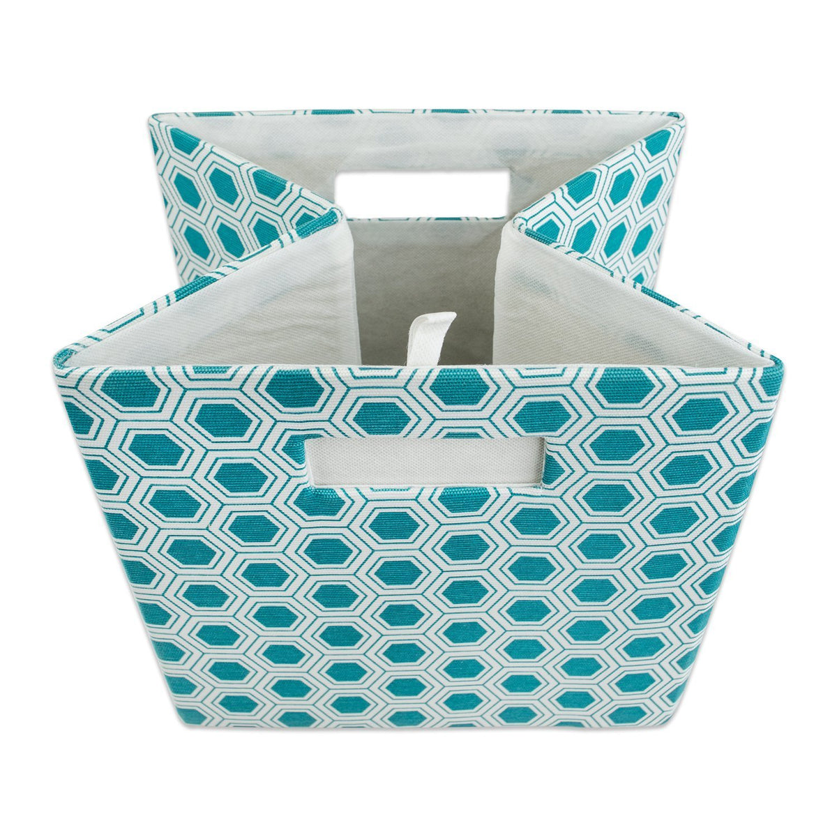DII Collapsible Polyester Storage Cube, Honeycomb, Teal, Large