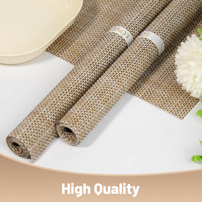 Placemats Set of 6，Non-Slip PVC Weave Table Mats Easy to Clean，Heat Resistant Place Mats for