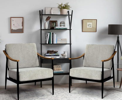 Modern Accent Chairs Set of 2 for Living Room Bedroom Mid Century Arm Chairs Upholstered Office