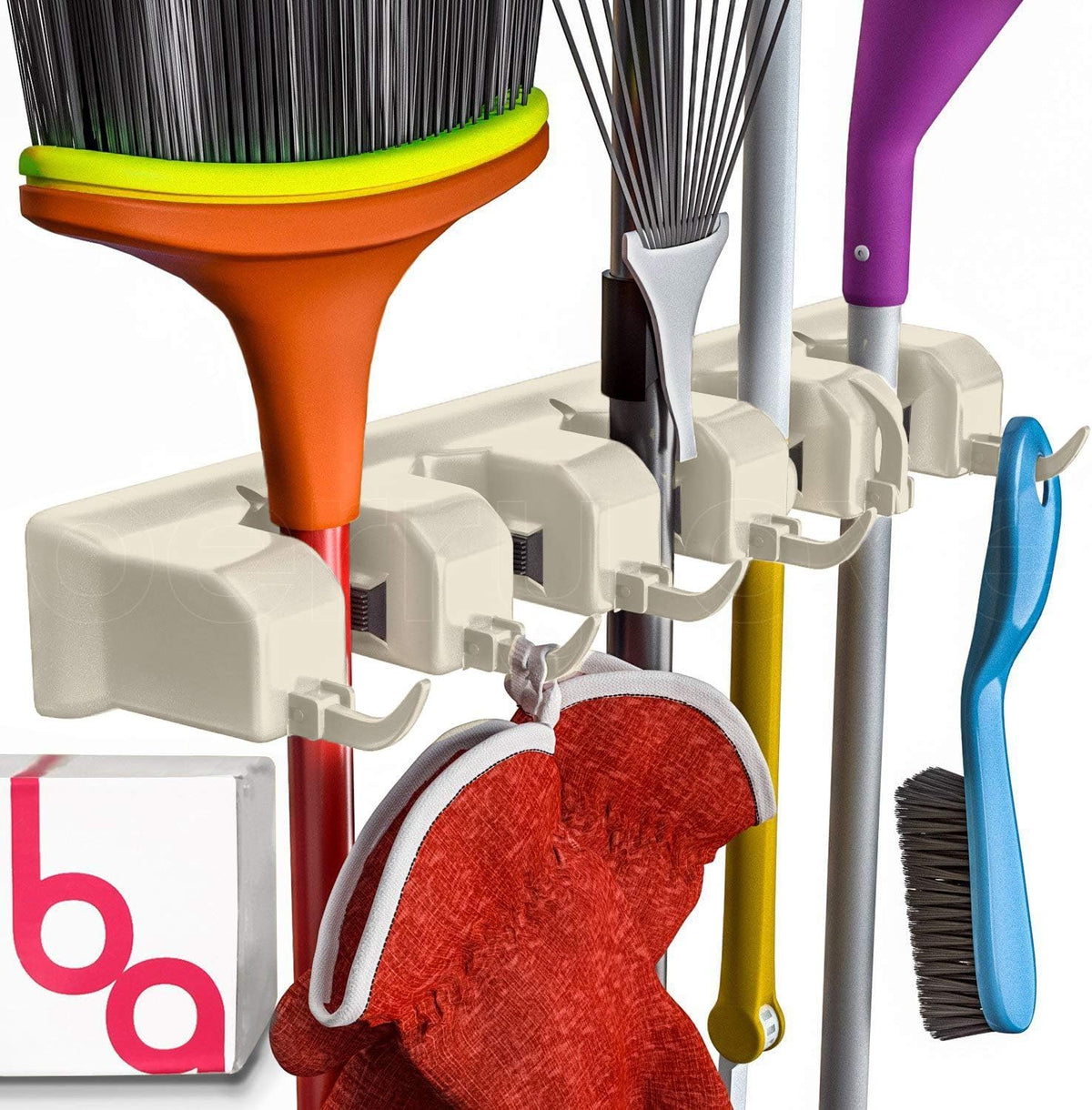 Broom Holder Wall Mount and Garden Tool Organizer, Closet Storage, Kitchen Rack, Home Organization