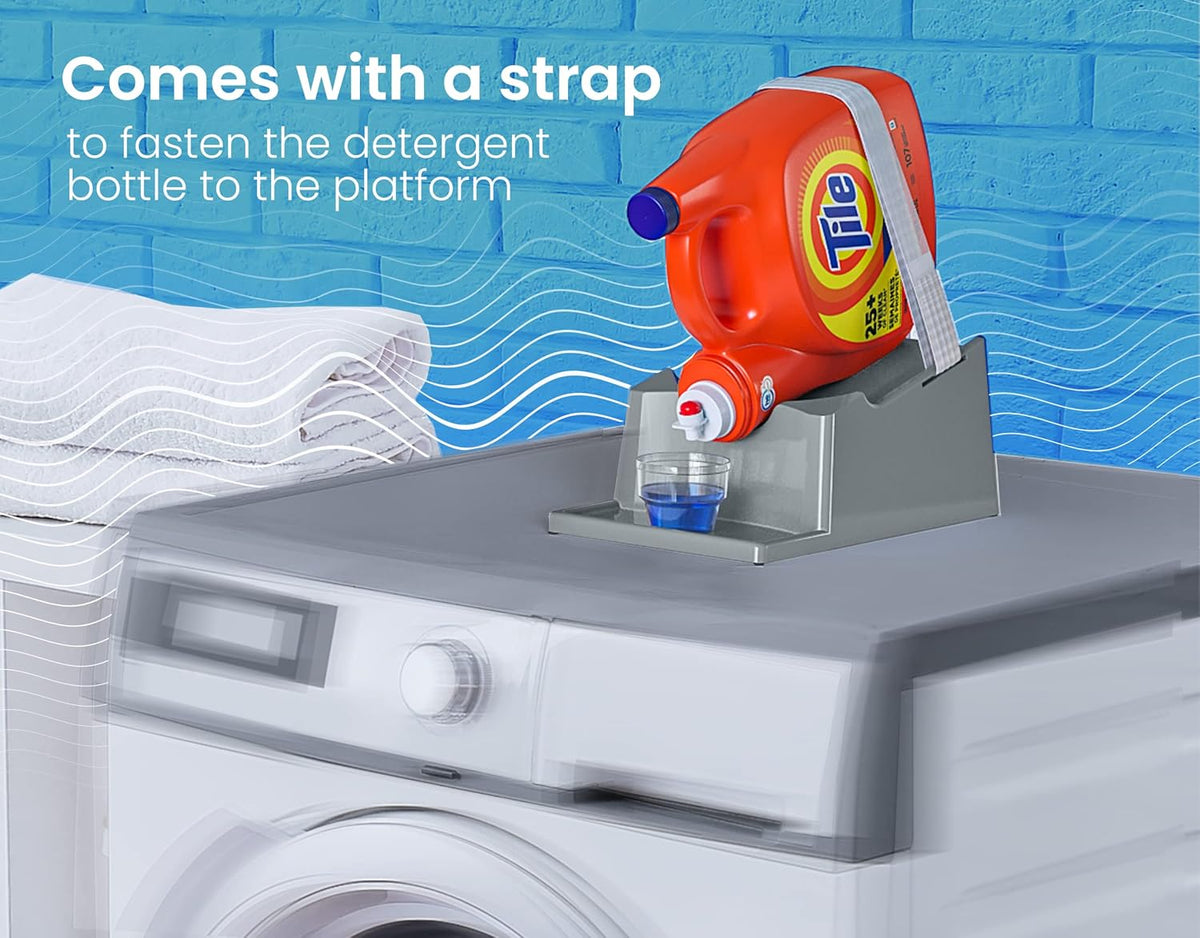 TidyFriend 2 Pack Liquid Laundry Detergent Holder Stand with Drip Tray & Rubber-Grip Feet, Stand