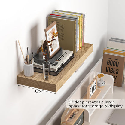 Fun Memories Floating Shelves - 16 Inch Wall Shelf for Decor & Storage - Wall Mounted Display