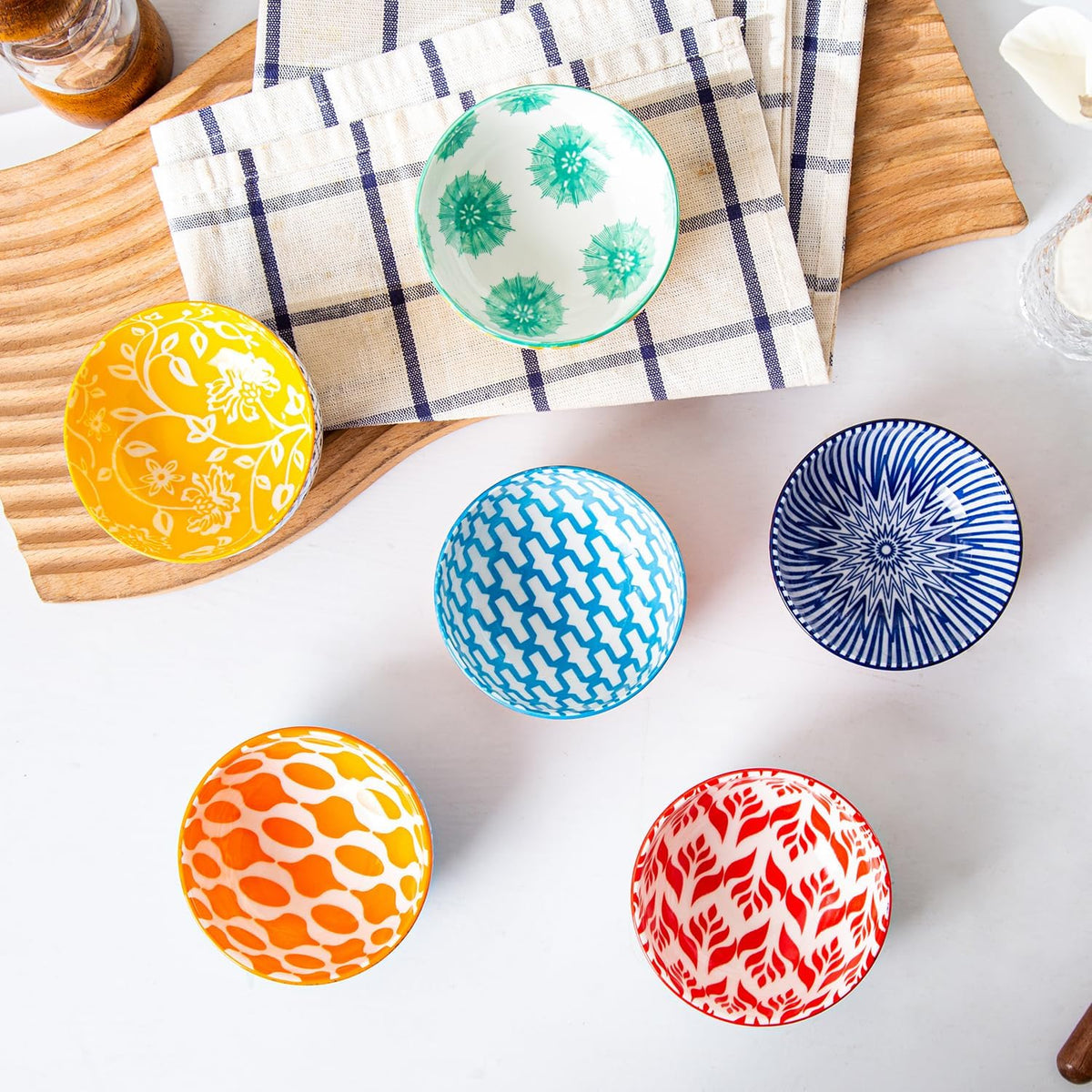 Ceramic Dipping Bowls Set - 4 Oz Small Dessert Bowl 3.5 Inch Porcelain Small Bowls for Side Dishes