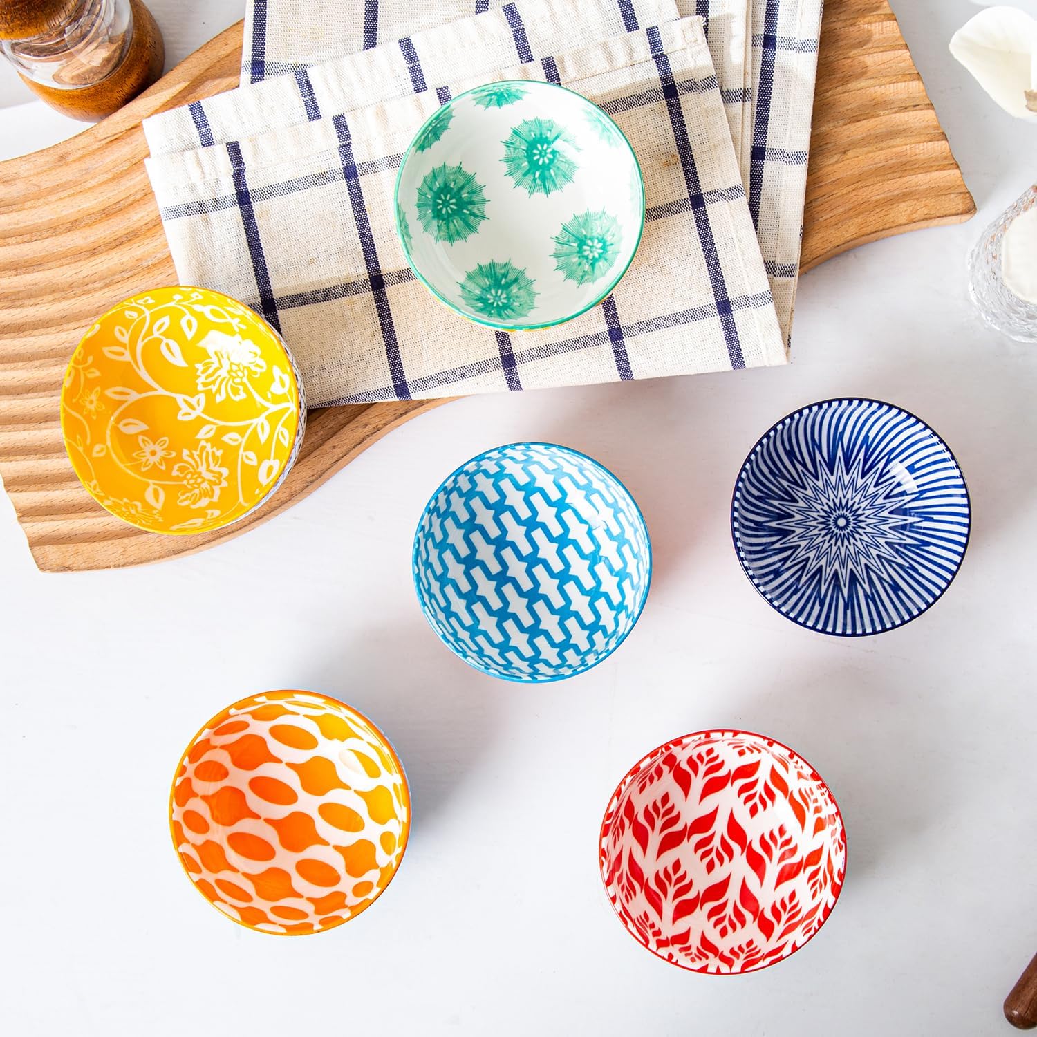 Ceramic Dipping Bowls Set - 4 Oz Small Dessert Bowl 3.5 Inch Porcelain Small Bowls for Side Dishes