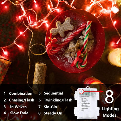 2 Pack Halloween String Lights Battery Operated with Timer, 66FT 200 LED Waterproof Battery Twinkle