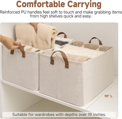StorageWorks Storage Bins, Shelves Baskets for Organizing, 45L Extra Large Fabric Closet Organizers