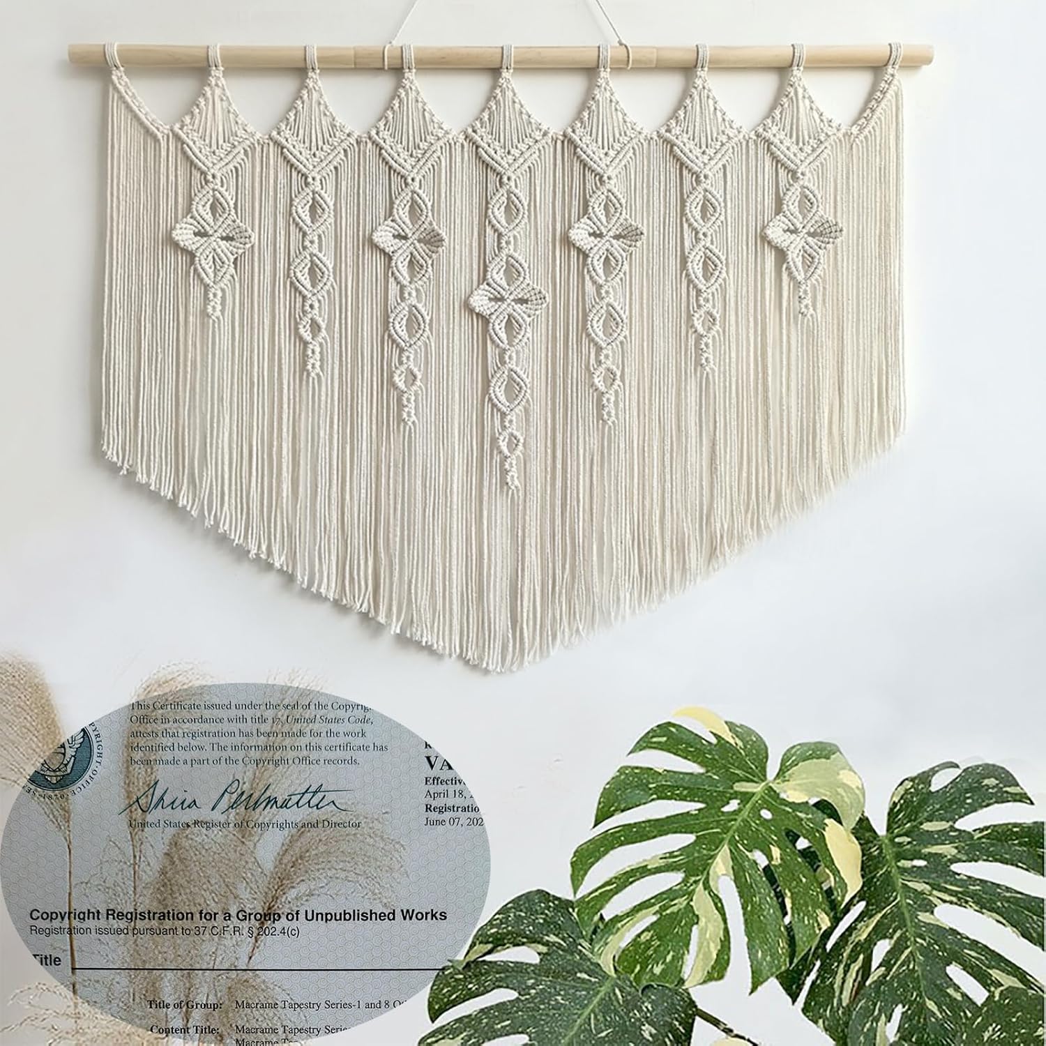 Achart Macrame Wall Hanging Large- Boho Wall Decor- large wall art- Wall Decor Living Room- Macrame