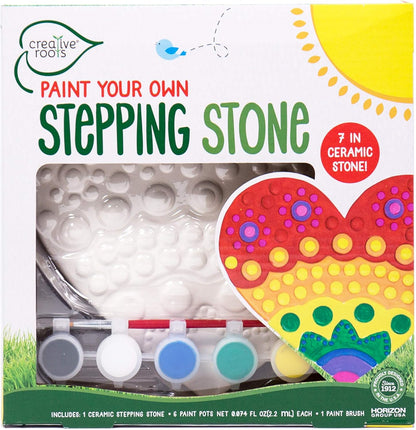 Creative Roots Mosaic Heart Stepping Stone, Includes 7-Inch Ceramic Stepping Stone & 6 Vibrant