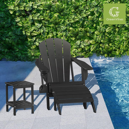 GREENVINES Adirondack-Ottoman | Set of 4 | HDPE Plastic | Outdoor Footrest | All Weather | Foot
