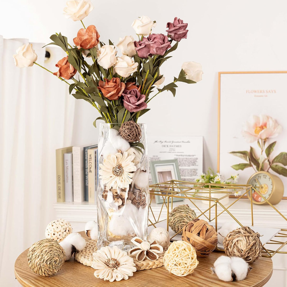 17Pcs Vintage Decorative Balls for Potpourri Bowl Filler, Bowl Filler for Table Centerpiece Home