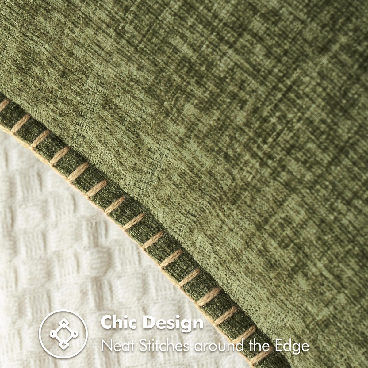 MIULEE Pack of 2 Couch Throw Pillow Covers 18x18 Inch Olive Green Farmhouse Decorative Pillow