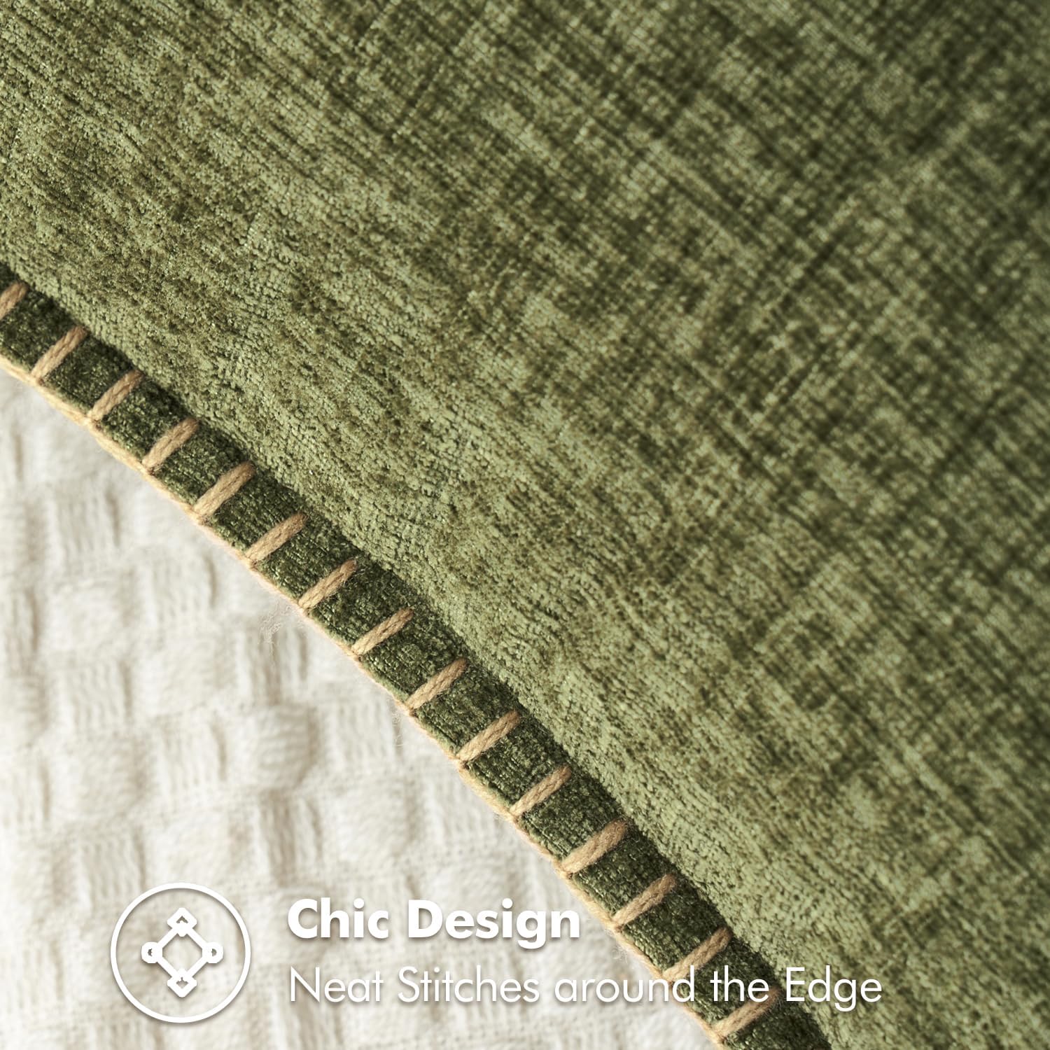 MIULEE Pack of 2 Couch Throw Pillow Covers 24x24 Inch Olive Green Farmhouse Decorative Pillow