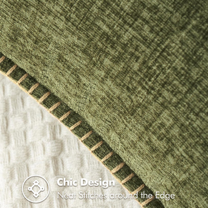MIULEE Pack of 2 Couch Throw Pillow Covers 24x24 Inch Olive Green Farmhouse Decorative Pillow