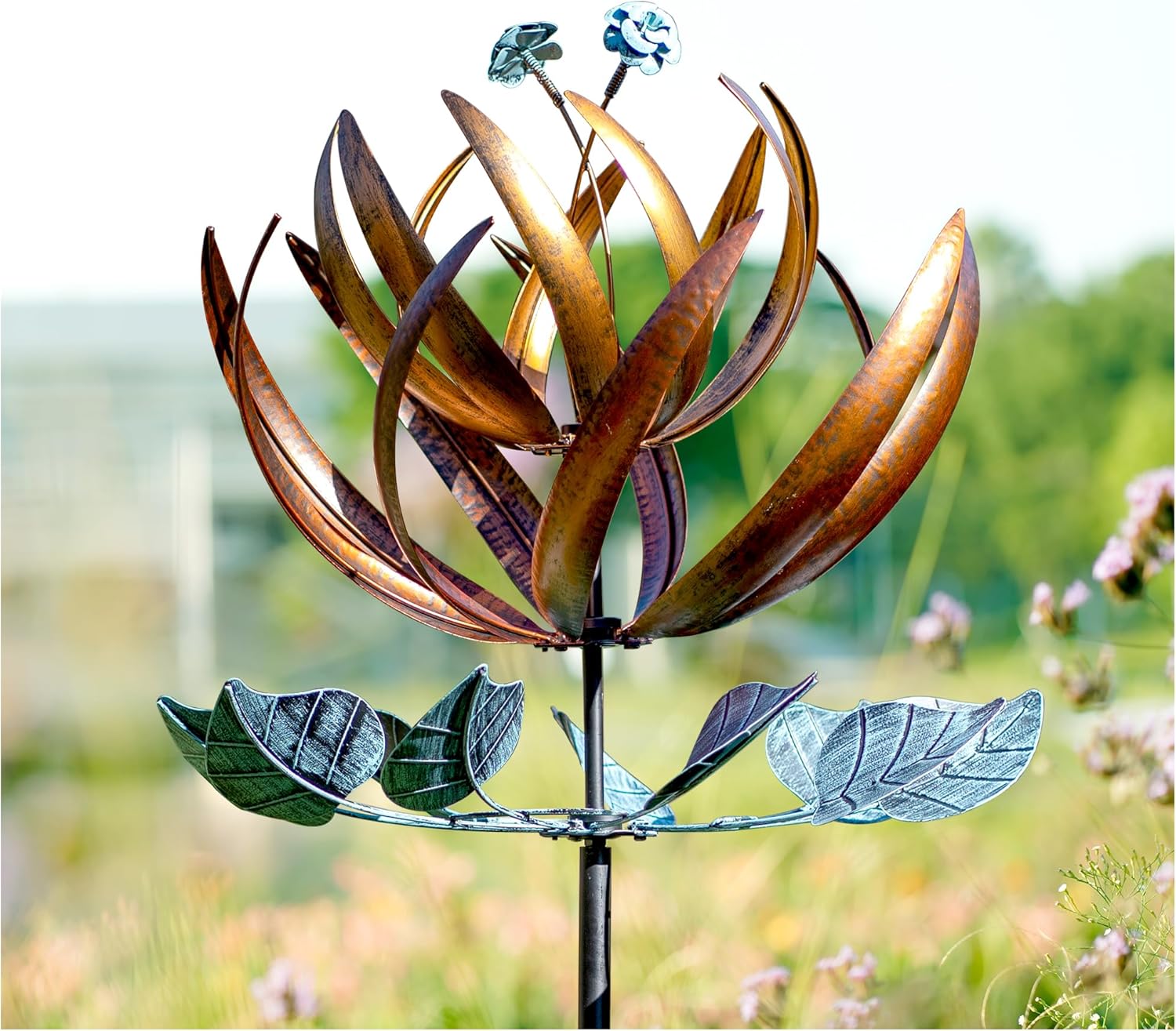 LimeHill Wind Spinner for Yard and Garden - Large Metal Kinetic Wind Sculptures for Outdoor