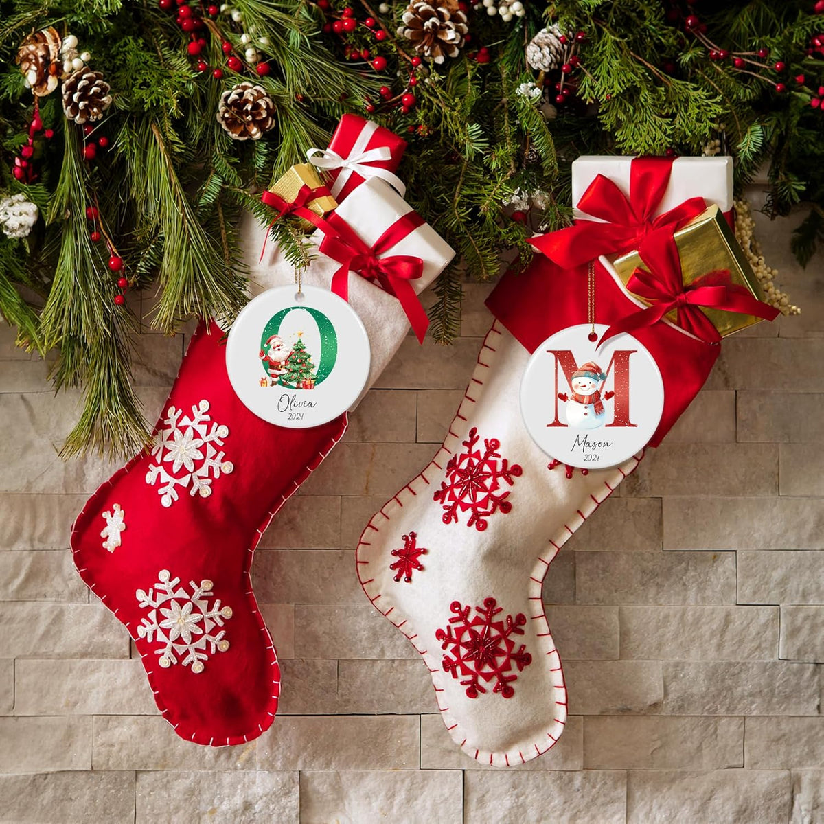 Letter Name Ornament, Personalized Christmas Ornaments 2025, Custom Initial Ornaments A-Z Monogram
