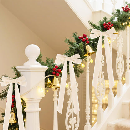 Senjie Velvet Large Christmas Bows for Staircase Garland Wreath, 20in x 8in Vintage Ribbon Bows
