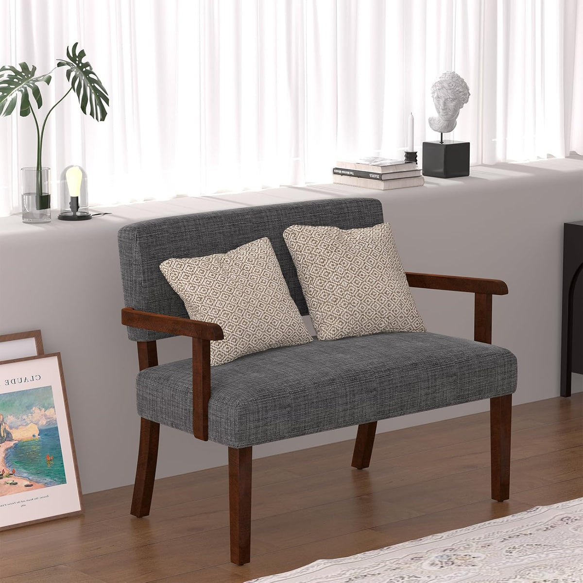 Accent Chair 2 Seat, Arm Chairs with Soft Seat and Armrests for Living Room, Love seat for Dining