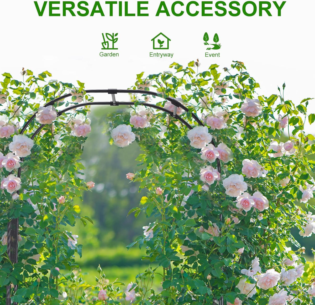 Lalahoni Garden Arch Arbor Trellis, 8ft Tall Outdoor Archway for Climbing Plants, Durable Garden