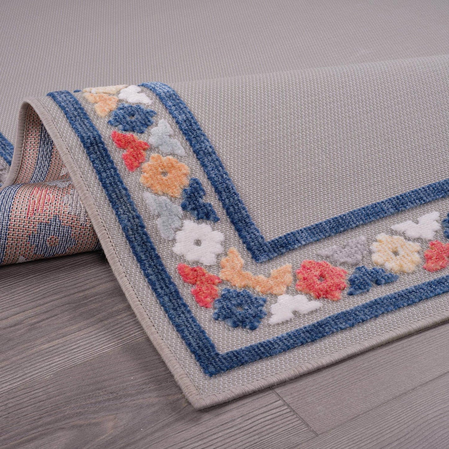 Beverly Rug Outdoor Runner Rug 2x7 Modern Floral Bordered Area Rugs for Indoor and Outdoor Patio