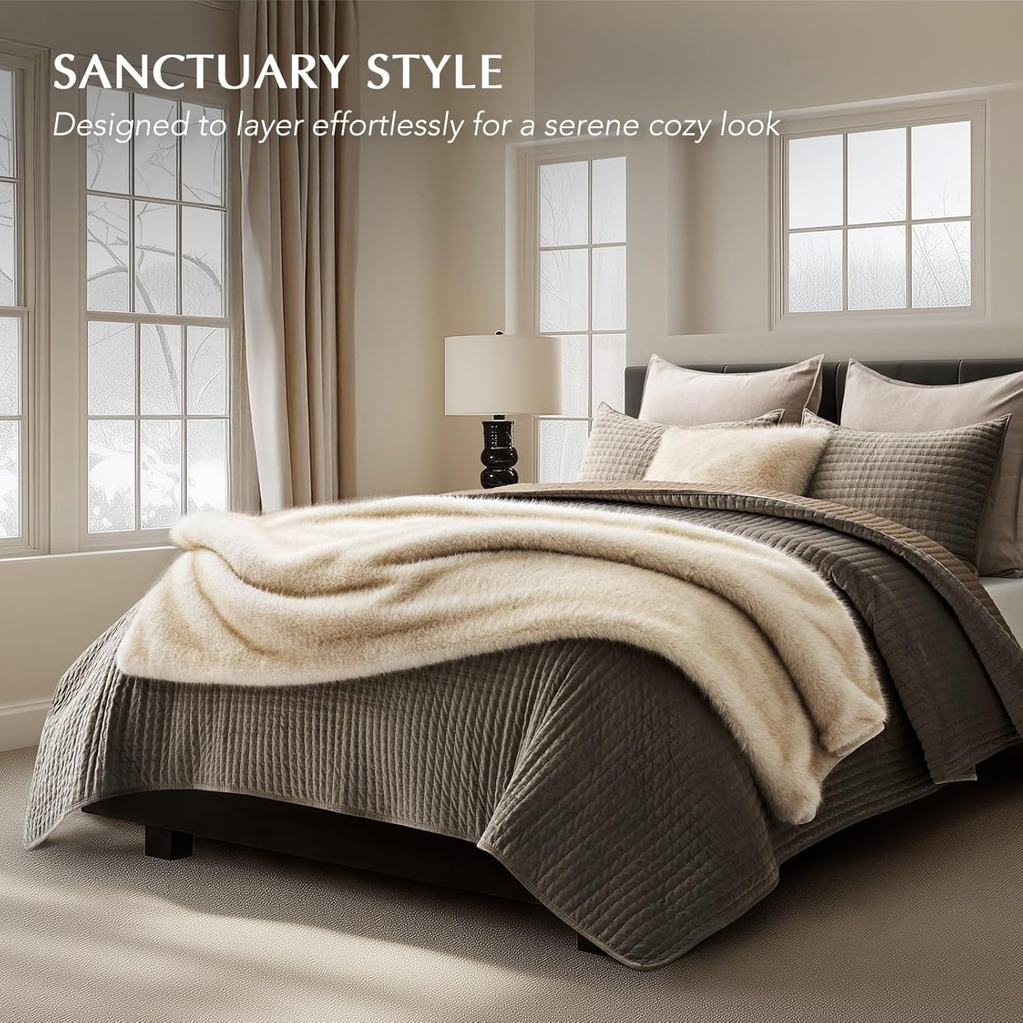 Luxury Faux Fur Throw Blanket, Soft Fluffy Faux Mink Blankets for Bed, Couch, Sofa, Thick Cozy