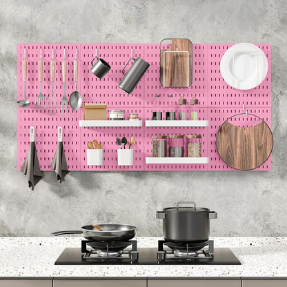 Pegboard Combination Kit, 25.2" x 25.2" Wall Mounted Storage Set with 4 Pegboards & 20 Accessories