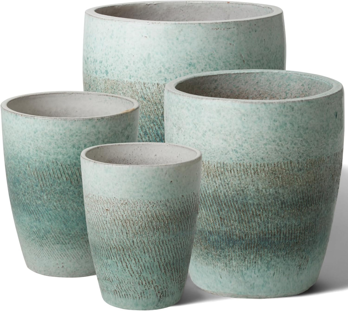 Emissary Home and Garden Bullet 12in., 14in., 15.5in., 21in. H Coastal Splash Ceramic Round